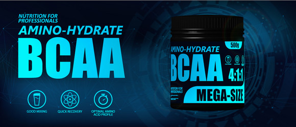 Bcaa container with hi-tech background vector