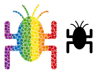 dot bug tick composition icon of spectrum circles vector