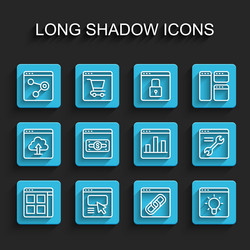 set line browser files ui or ux design window vector image