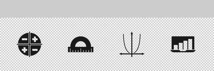 set xyz coordinate system protractor graph vector image
