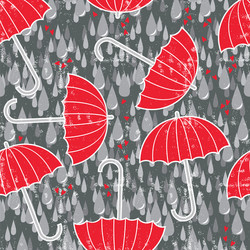 Umbrella and rain wallpaper vector