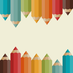 Rainbow of pencils on paper sheet background Vector Image