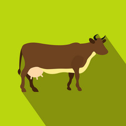Brown cow icon cartoon style Royalty Free Vector Image