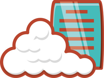 cloud computing server with document vector image