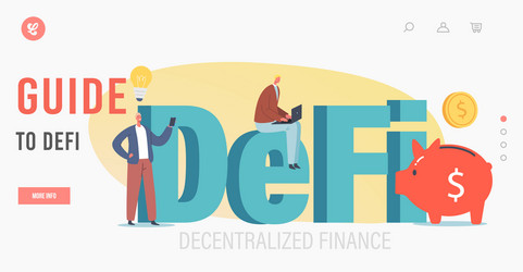 guide to defi landing page template tiny vector image