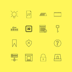 internet technologies linear icon set simple vector image