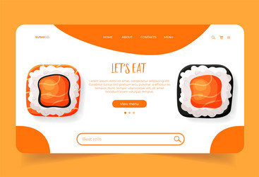 landing page template with searching window vector image