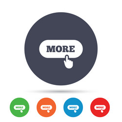 more with hand pointer icon details symbol vector image