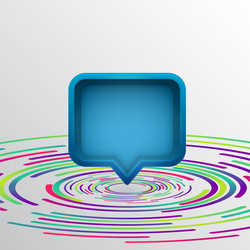 realistic 3d speech bubble with colorful circles vector image