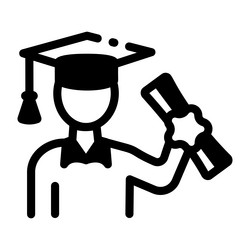 a linear style icon showing convocation day vector image