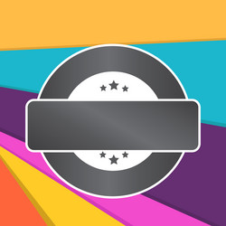 Colored round shape label with three stars on top vector