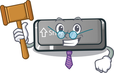 judge shift button installed in cartoon game vector image
