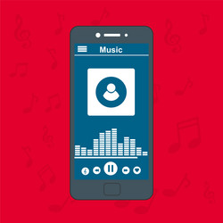 media player application app template with flat vector image