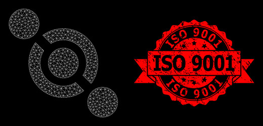 rubber iso 9001 seal and web mesh joint connector vector image