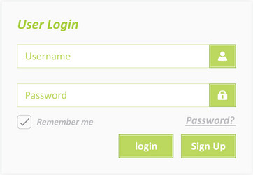 User Login Interface vector image