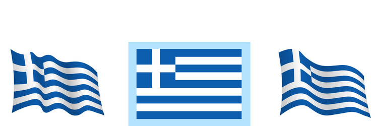Greece Flag - Dynamic Wind Motion Vector Image