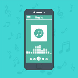 media player application app template with flat vector image