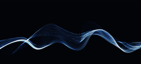 wave of dynamic particles flows through vector image