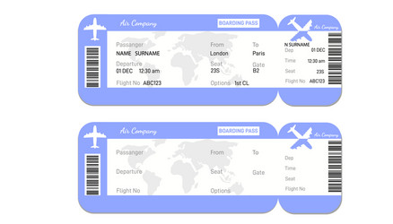 Airline boarding pass ticket Royalty Free Vector Image