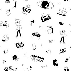 hipsters summer lifestyle - seamless Vector Image