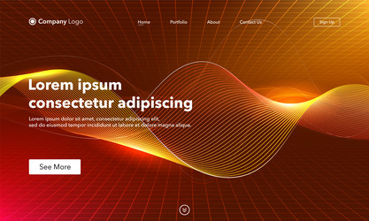 landing page abstract background website template vector image