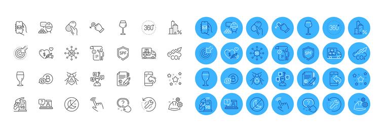 quiz test question button and software bug line vector image