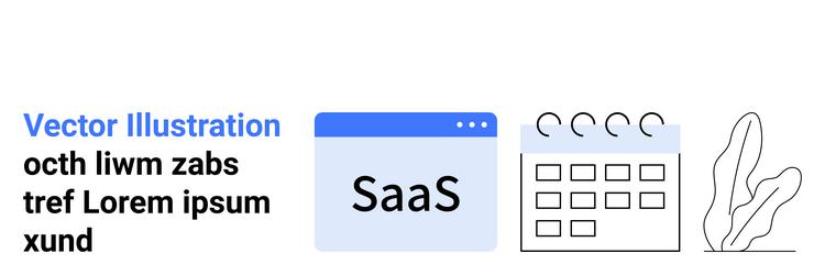 saas software interface with calendar widget vector image