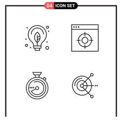 set 4 line style icons for web and mobile vector image