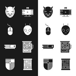 set alien computer mouse mask of the devil vector image