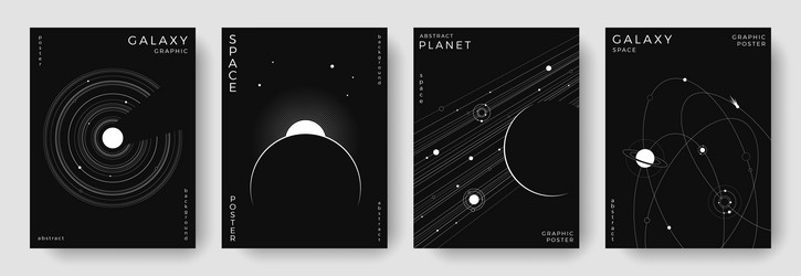 set of abstract space astronomy backgrounds vector image