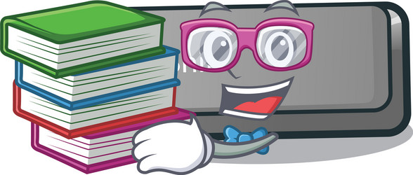 student with book shift button installed vector