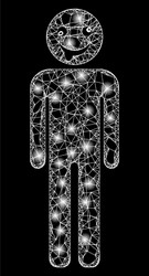 bright web net idiot person with lightspots vector image