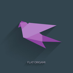 flatr origami paper bird on abstract background vector image