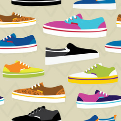 hand drawn cartoon style skateboarding sneaker vector