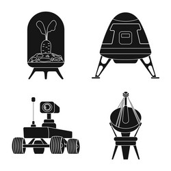 isolated object of mars and space symbol set vector image