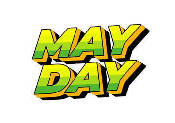 may day text effect in 3d style with good colors vector image