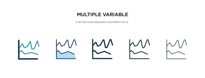 multiple variable lines icon in different style vector image