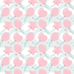 seamless pattern with clouds and balloons vector image