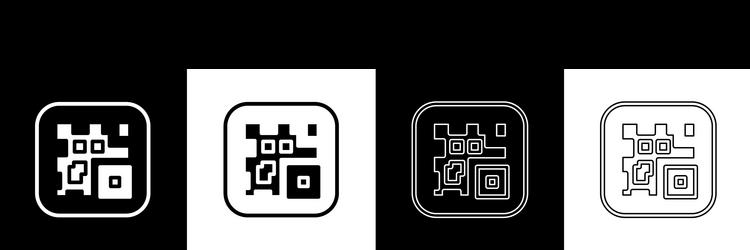 set qr code sample for smartphone scanning icon vector image