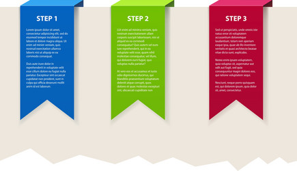 three color banners with sample text vector image