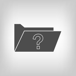 computer folder with quiestion mark vector image