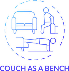 Couch as bench concept icon vector