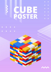 cube poster for print and design vector image