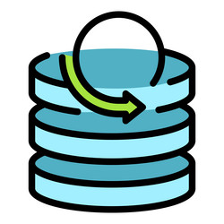 Database sync icon flat vector