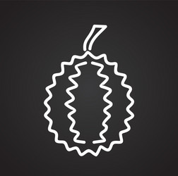 Durian icon on black background for graphic vector