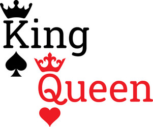 King and queen card symbols vector