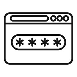 secured surfing icon outline data code vector