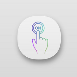 turn on button click app icons set vector image