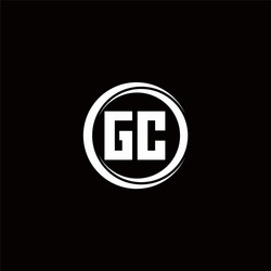 gc logo initial letter monogram with circle slice vector