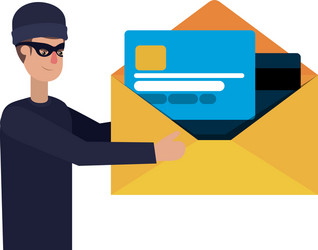 hacker stealing information avatar character vector image